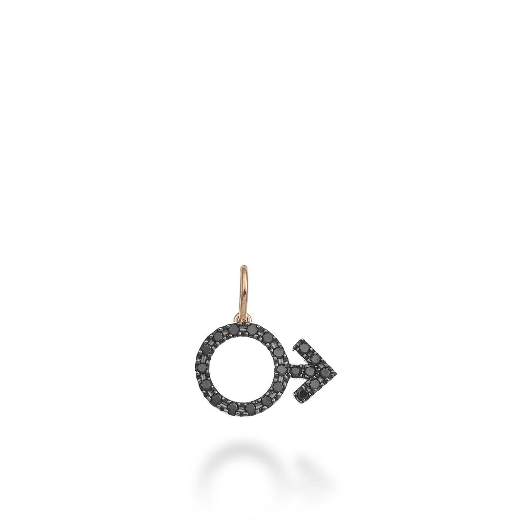 World Diamond Group man symbol pendant 18k 0.20 ct black rose gold GPEN216BKO3