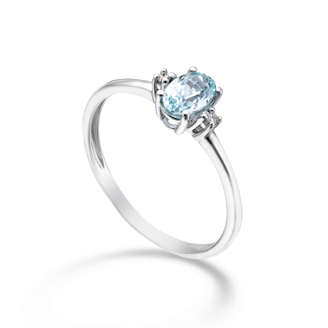 Nihama an 18k oval paraiba tourmaline 6x4 ct.0,70 diam. 0.02 ct NA5072O4PAR
