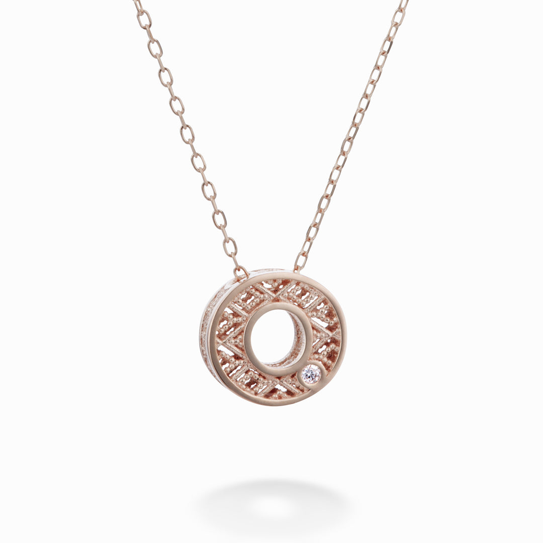 Mikiko cl 18k letter o rose gold diam. ct.0,01 MDLETOO3
