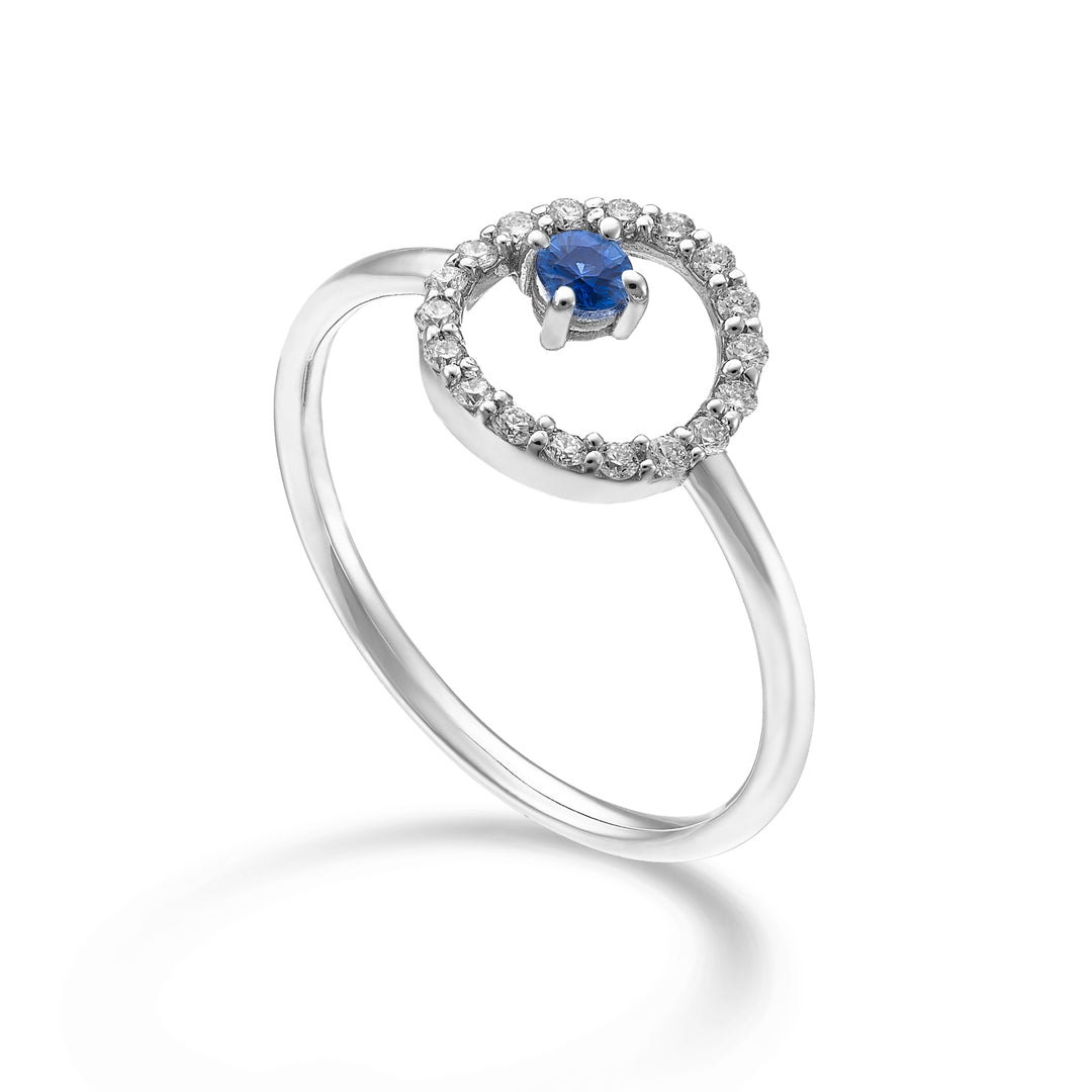 World Diamond Group an 18k "round" sapphire no. 0.11 ct diam. ct.0.14 GA5184O4ZFN025