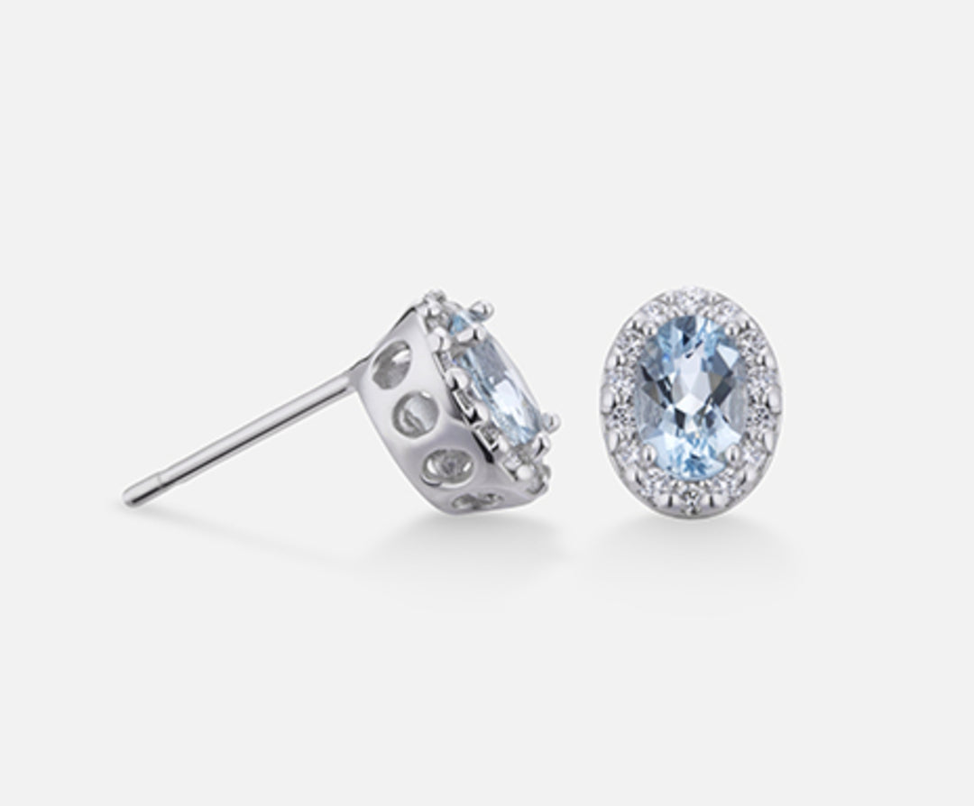 Mikiko or 18k oval aquamarine 6x4 ct.0.60 dia ct.0.18 MO5038O4AM