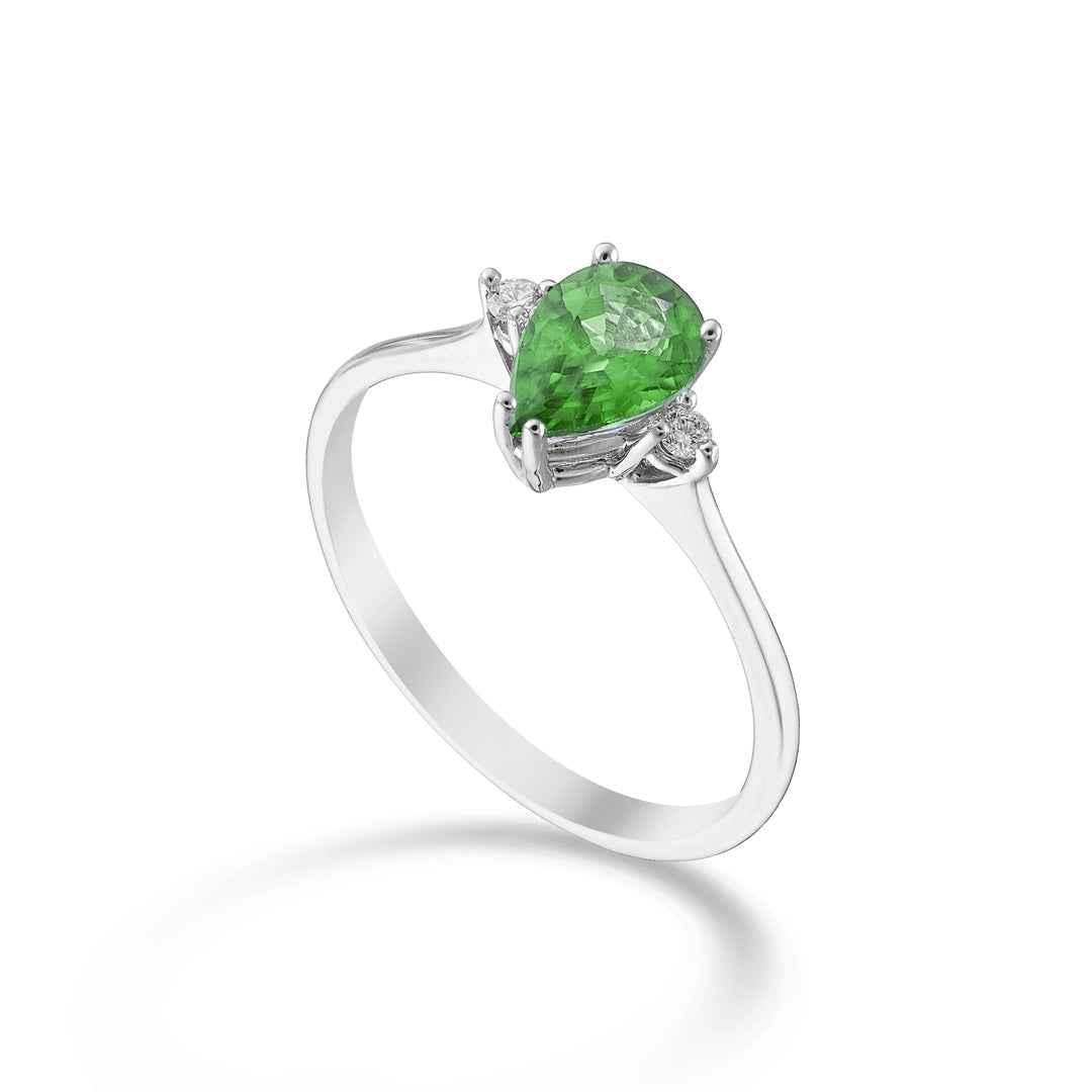 Mikiko an 18k emerald n. 7x5 drop and side diamonds MA5216O4SMN045