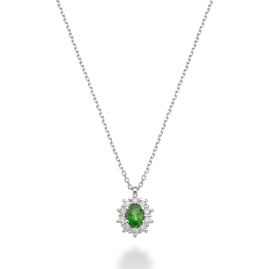 Mikiko cl 9k emerald n. oval 4x3 ct.0.15 diam. ct.0,08 MD5125R4SMN