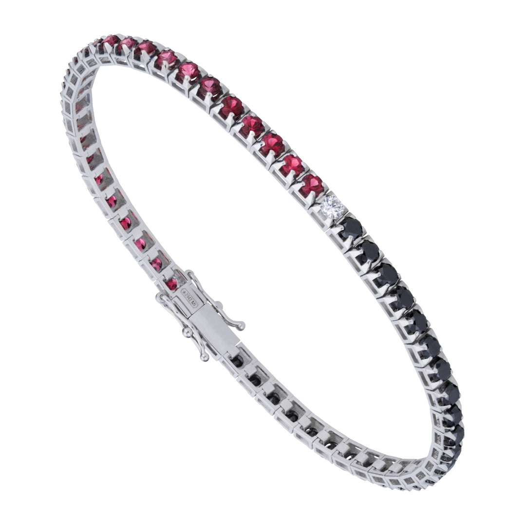 Golay black tennis bracelet and rubies with white spot BTQ060DBKRU20-20029110026