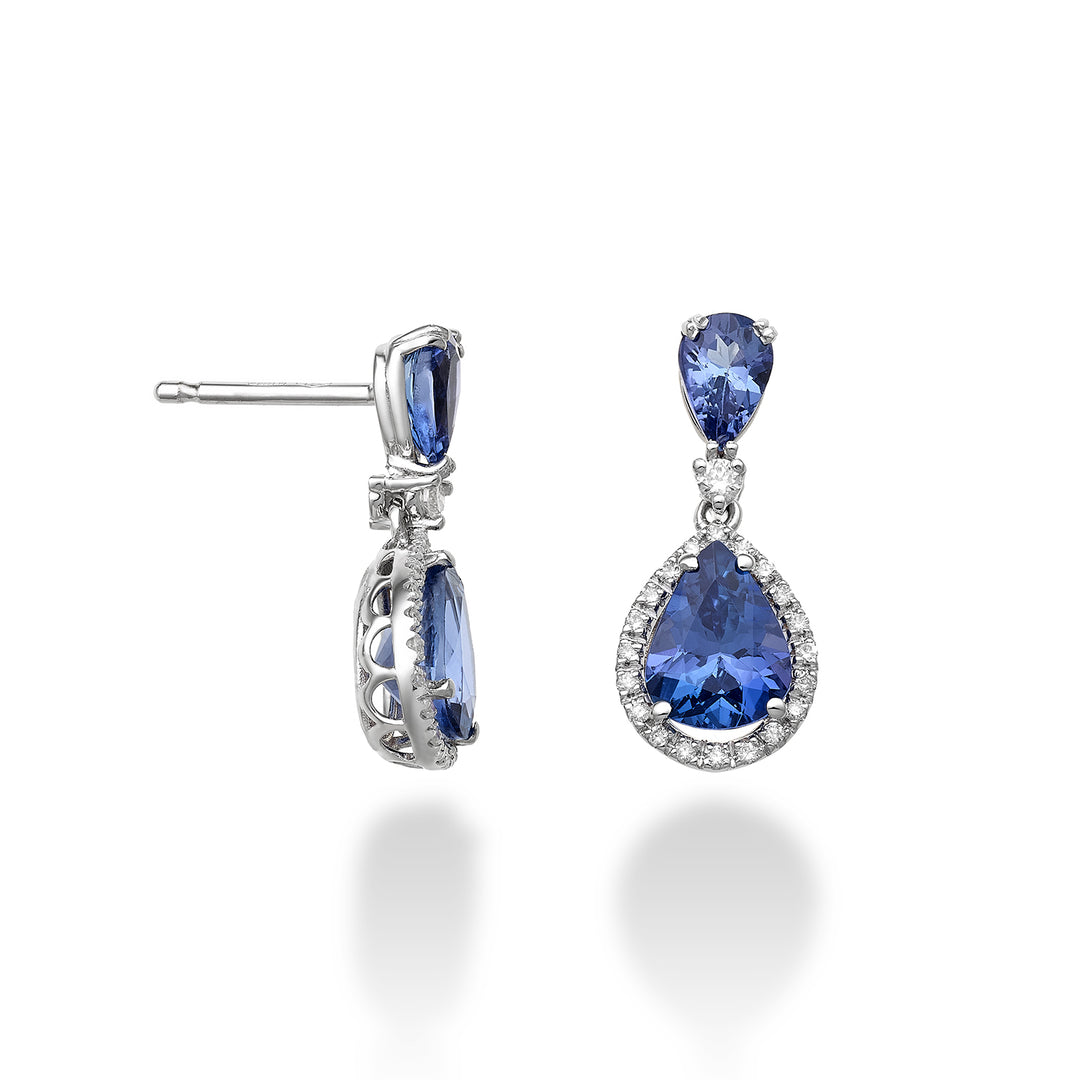 Golay tanzanite drop earrings 10x7 and 6x4 and diamonds OCLC209DTZ710-23236110030
