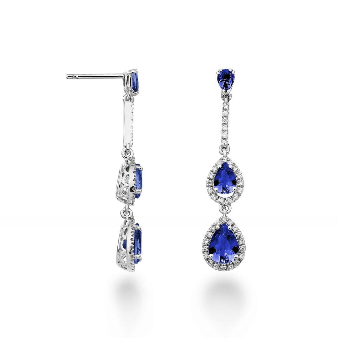 Golay tanzanite earrings with contour drops and bars diam OCLC205DTZP57-23058110037