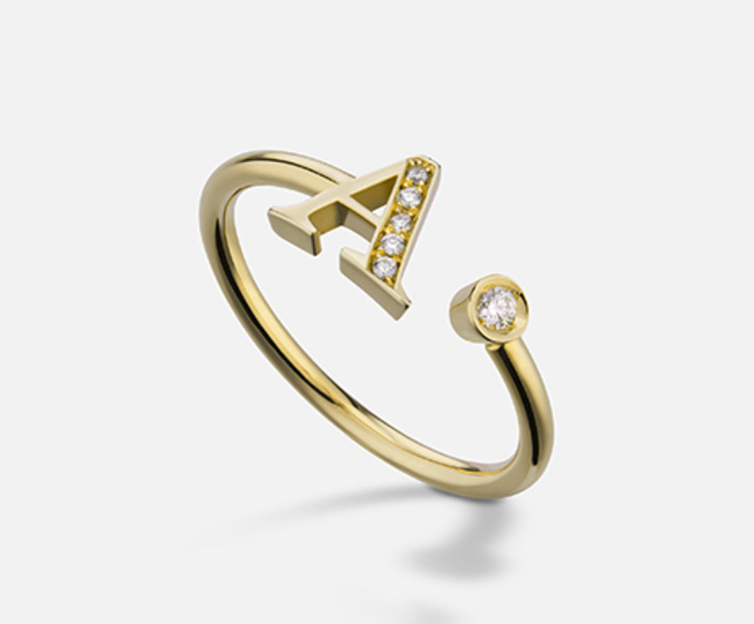 Golay an 9k letter a big yellow gold diam. ct.0.06 GAFAD2R1