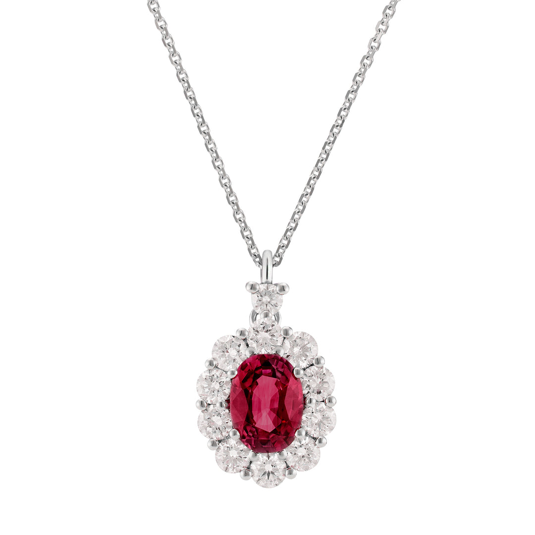 Golay 7x5 oval ruby necklace and diamond outline PCL045DIRU1-20276110069