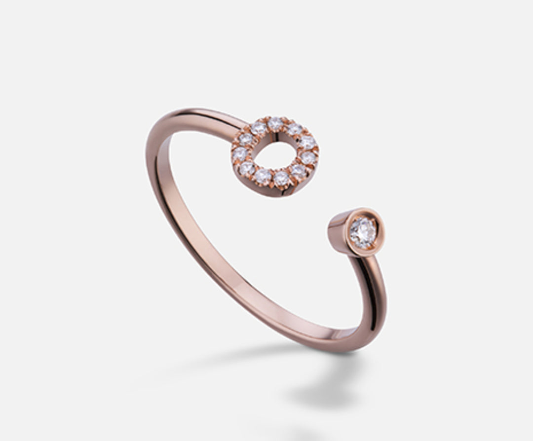 Golay an 9k letter o small rose gold diam. ct.0.09 GAFOD1R3