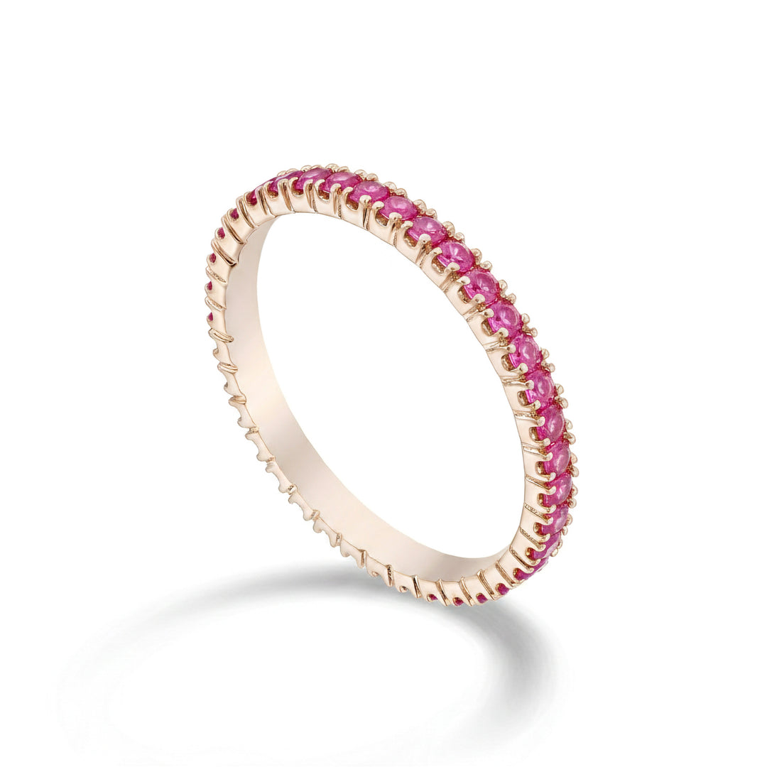 Golay gyrodito ring with pink gold and pink sapphires size 14 AETL022ZP075R-14