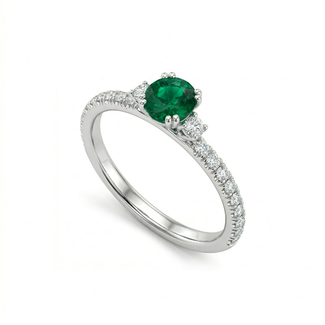 Golay solitaire ring with oval emerald AOVC017DISM-21071110021