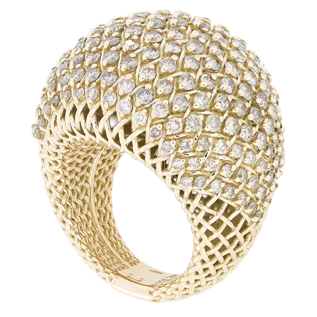 Golay mesh pave ring ALV5132BW-14027110117