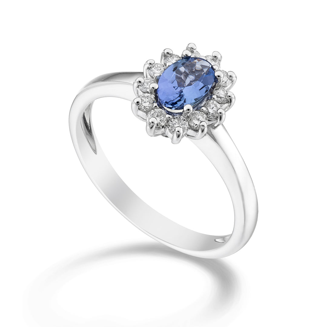 Nihama an 9k oval tanzanite 6x4 ct.0.38 diam. 0.23 ct NA5093R4TZN