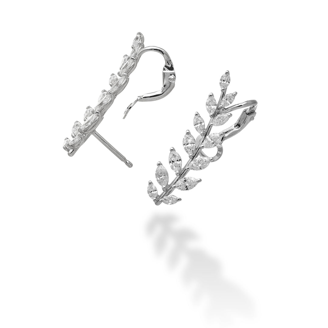 Golay olive tree mono earring with marquise, white gold, left OD839DBSX-26062110079