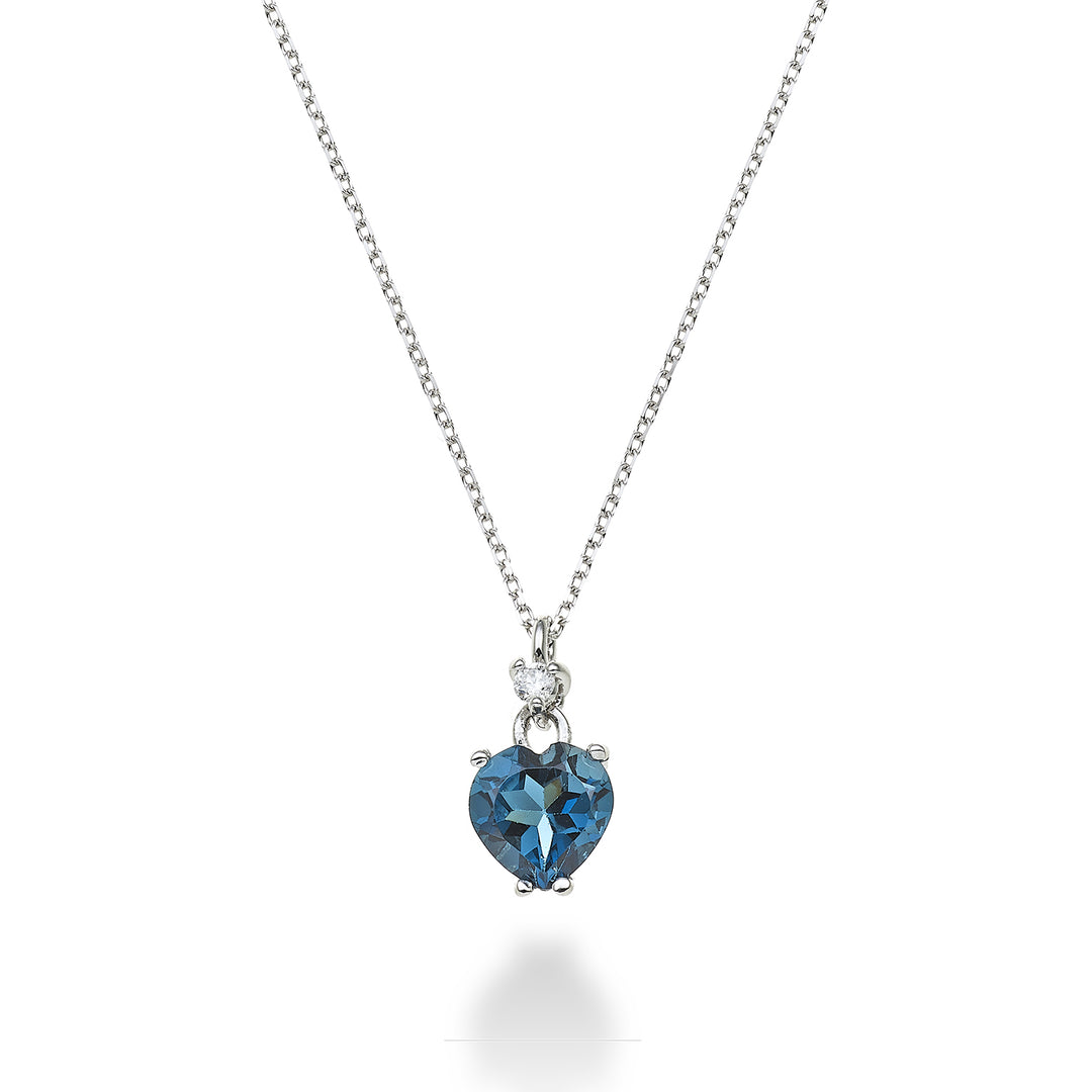 Mikiko cl 18k London blue topaz heart 6x6 ct.0.85 diam. ct.0,02 MPCL198DITPBL66O4