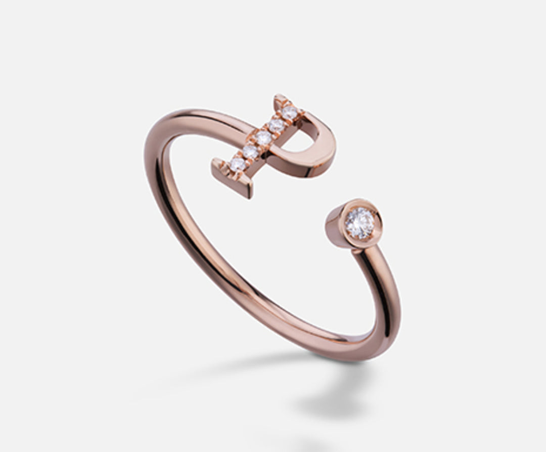 Golay an 9k letter p big rose gold diam. ct.0.06 GAFPD2R3