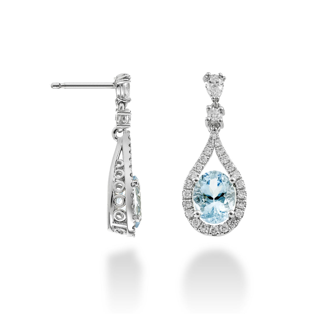 World Diamond Group aquamarine pendant earrings ov 7x5, diam goc ct.0,20 OCLC136DAQ57-22355110009