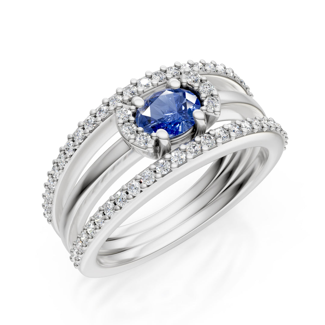 Golay ring two rows pave&