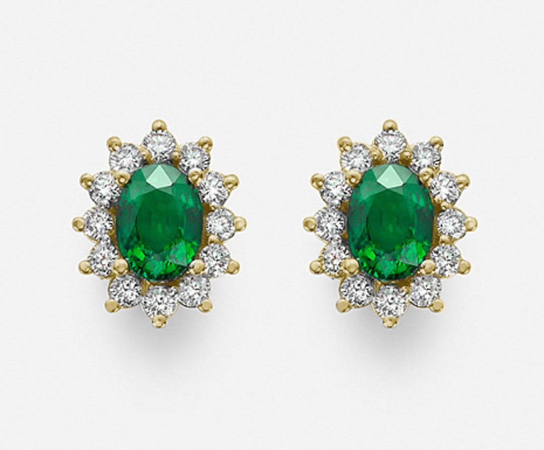 Mikiko or 18k emerald n. oval 7x5 ct.1,38 diam. 0.60 ct yellow gold MO5031O1SMN138