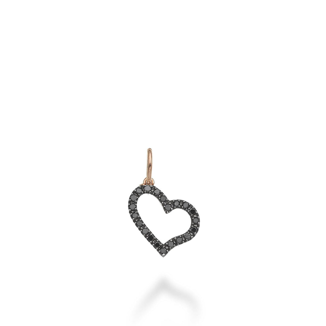 World Diamond Group large heart pendant 18k 0.18 ct black rose gold GPEN212BKO3