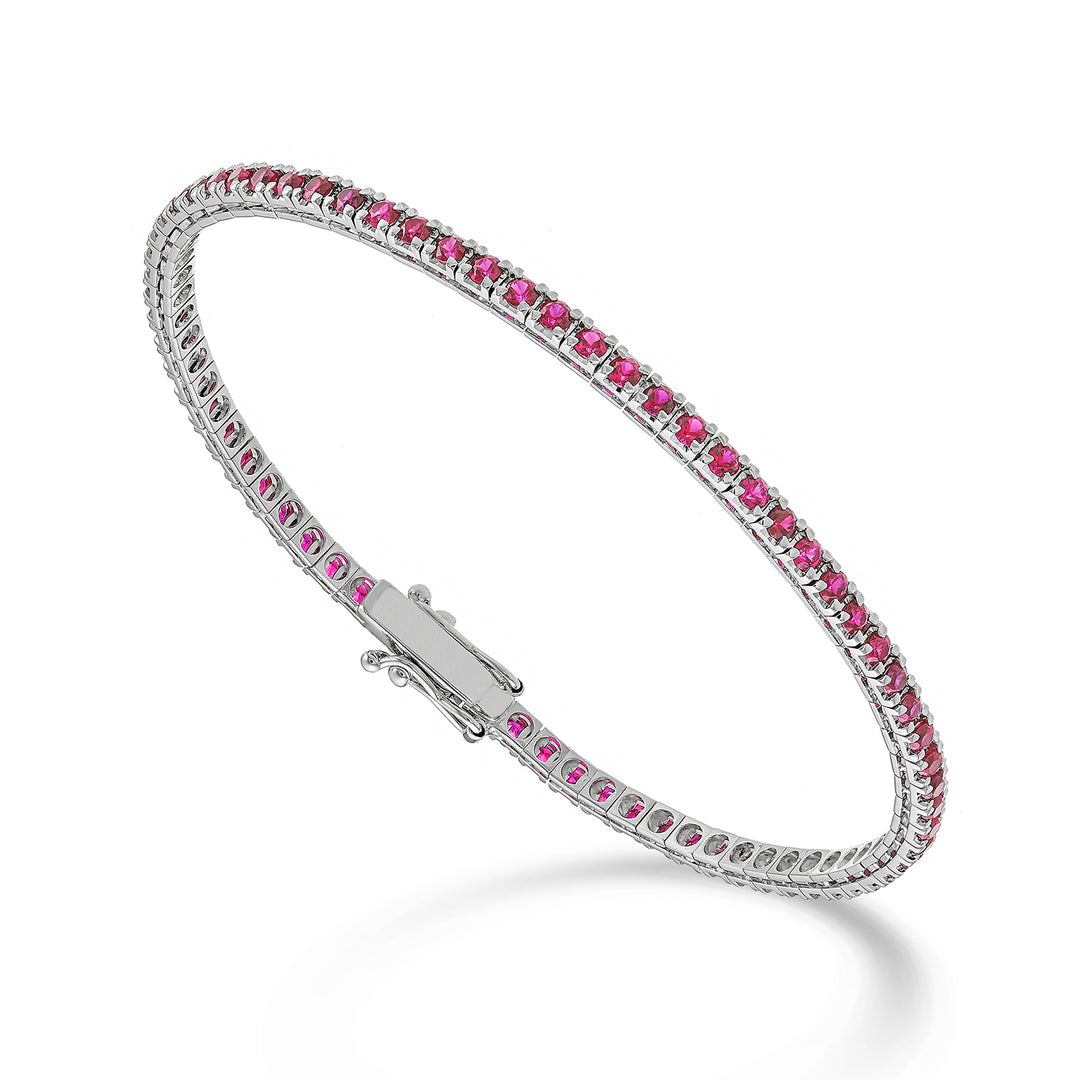 Nihama br tennis 18k rubies 2.90 ct diamonds 0.22 cm 17.5-71 settings NBTQ250RBRDIO4