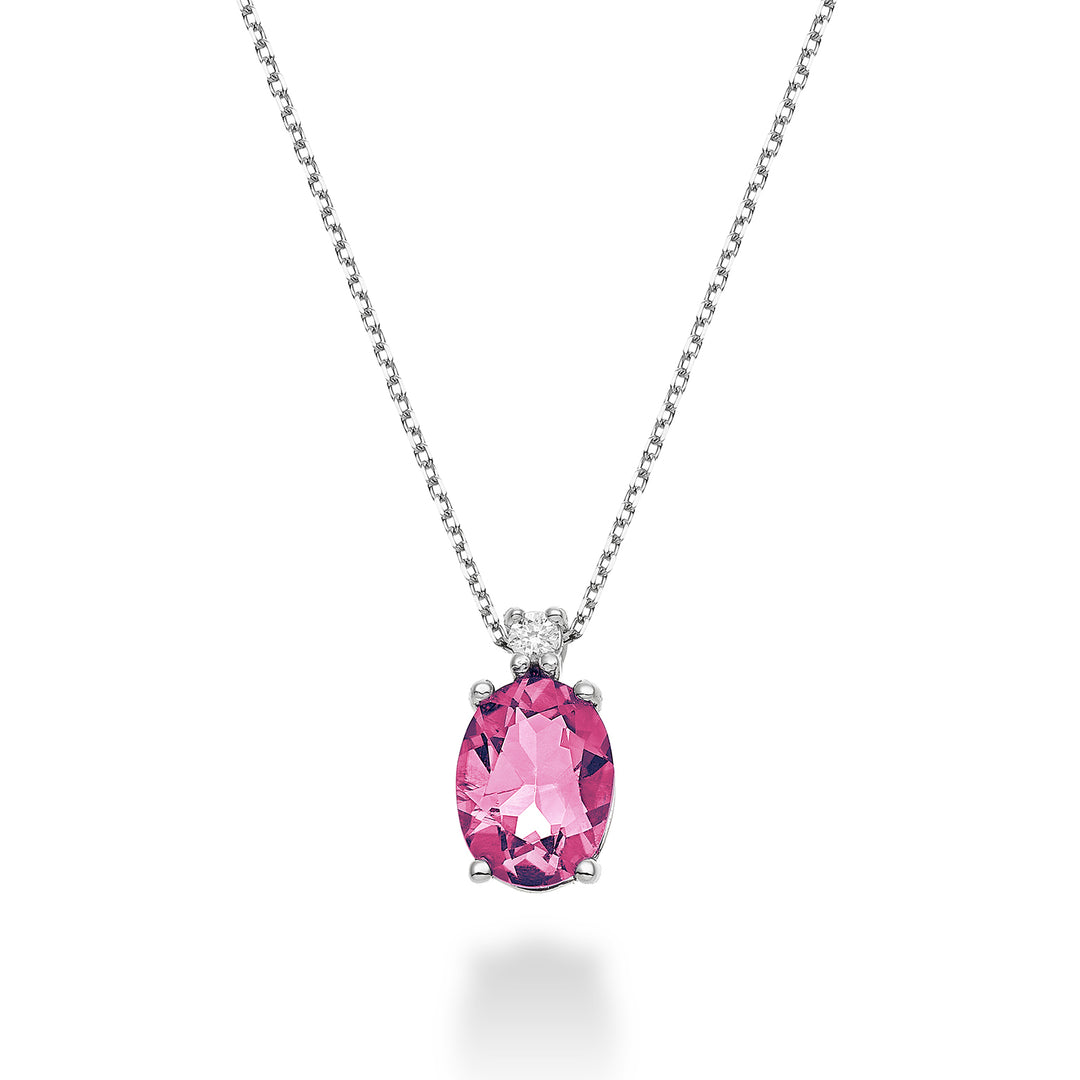 Nihama cl 18k oval pink topaz 8x6 ct.1,40 diam. ct.0,025 ND5036O4TPPK