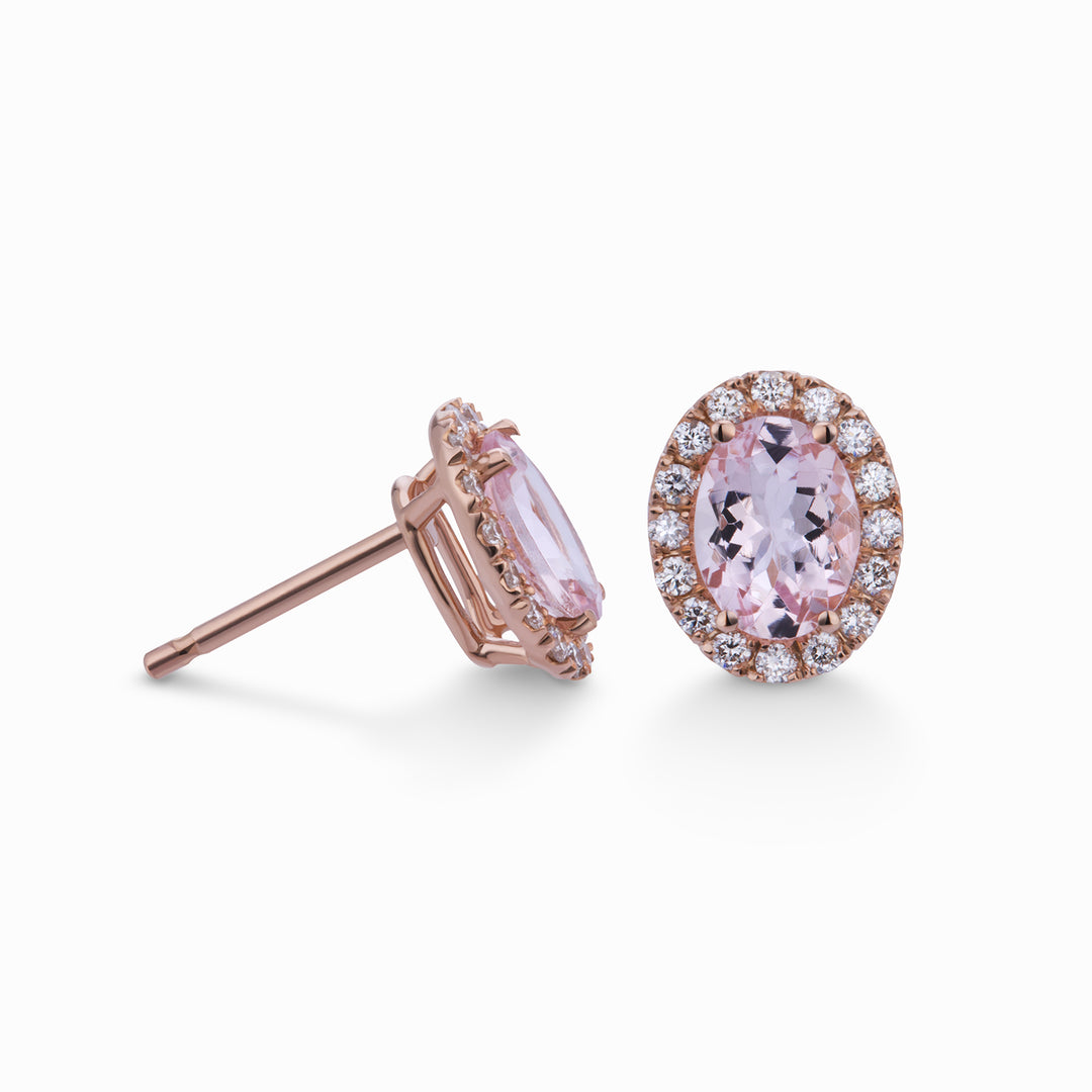 World Diamond Group oval morganite earrings 7x5 and diamonds OCL070DIMO3-23019110037