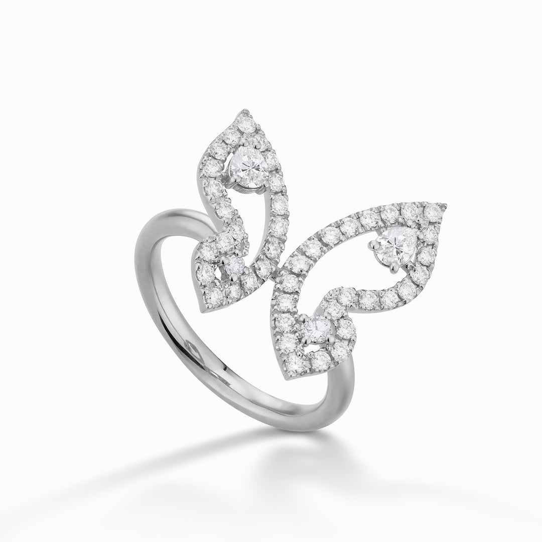 Golay mariposa small butterfly ring in diamonds AFFA009DI-22249110043