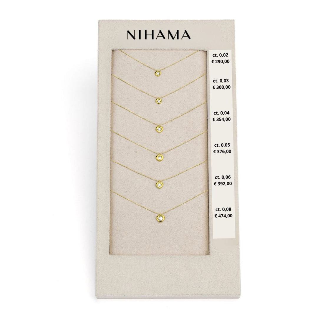 Nihama package cl d5124 heart 18kt yellow gold 0.02-0.03-0.04-0.05-0.06-0.08 N.LIGHTBOX.61-G