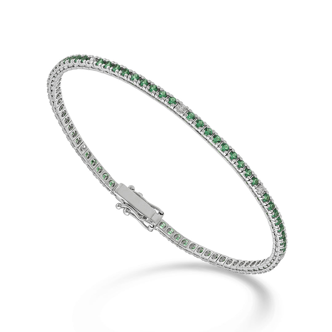 X-Diamond br tennis 18k emeralds ct.1.53 cm.17.5 lab. grown ct. 0.18 - 80 settings LXDBTQ220SMRDIO4