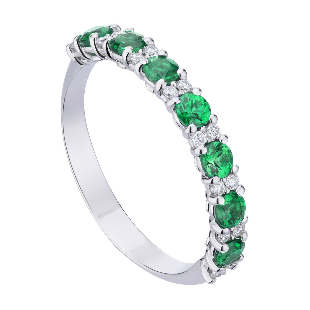 World Diamond Group riviera ring 1/2 round emeralds and diamonds AFMG008DISM-22298110016