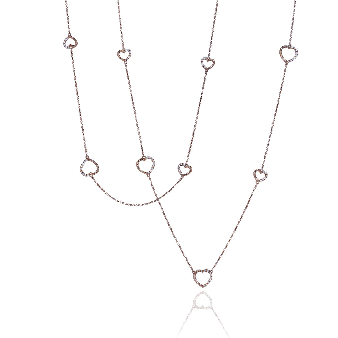 Golay long love me necklace with hearts total ct. 0.57 GFCU012DI1-22066110089