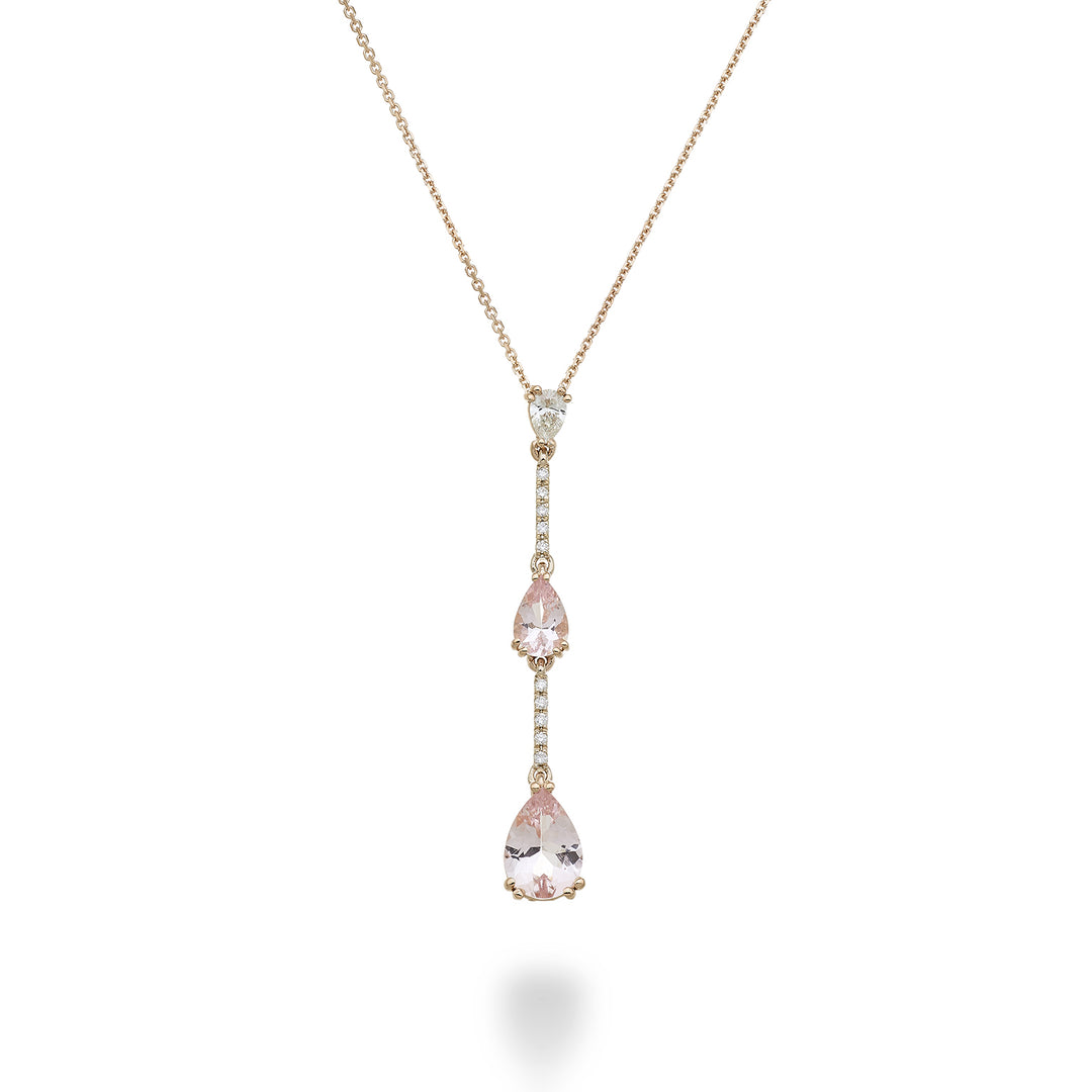 Golay necklace pend morganite drop scalars and bars PCL195DMOP68-23065110070