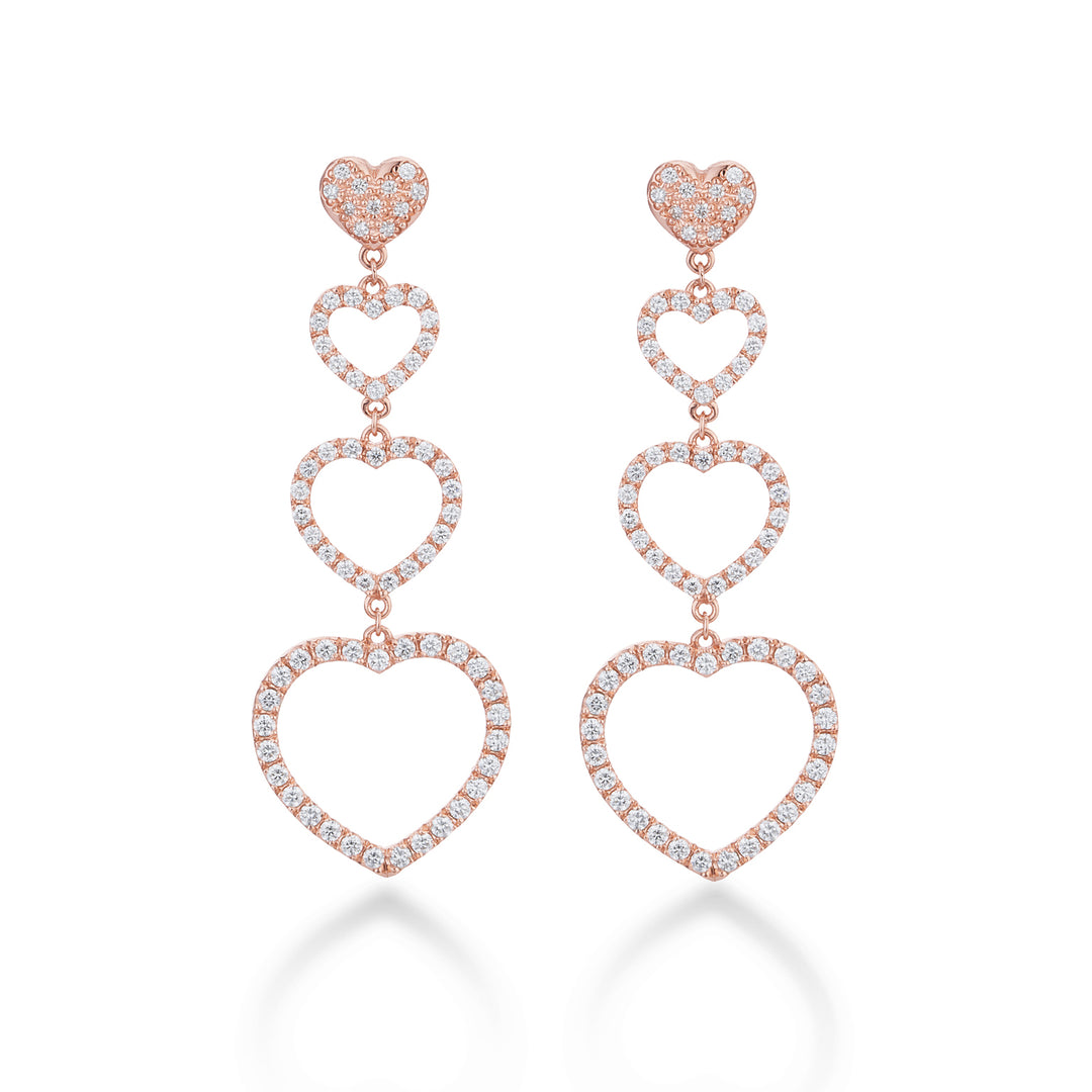 Golay earrings amami hearts pendants set diamonds OFCU002DI-21315110102
