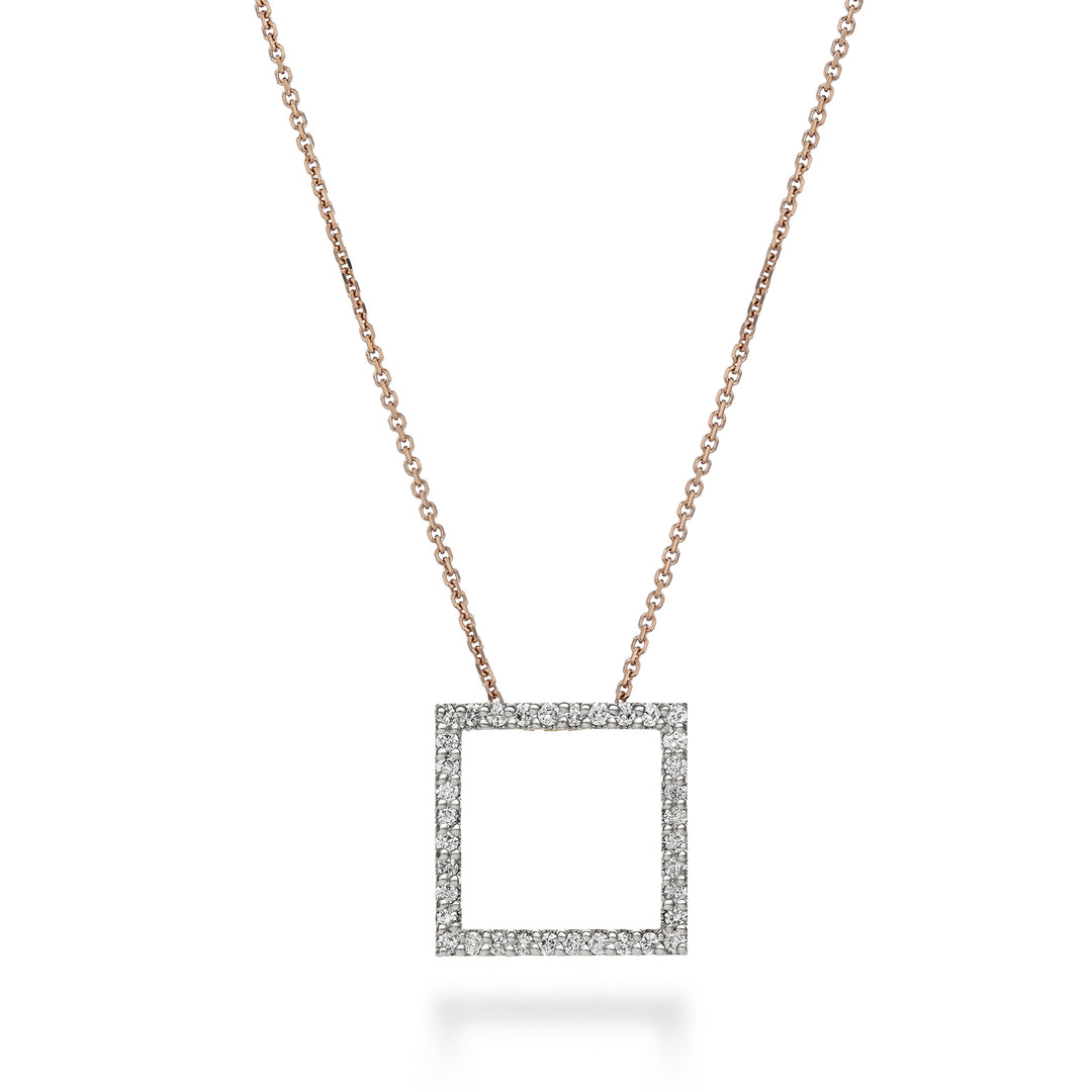 Golay cl 18k geometries square shape diamonds 0.21 ct white gold cat.rose GPFQUADIO7