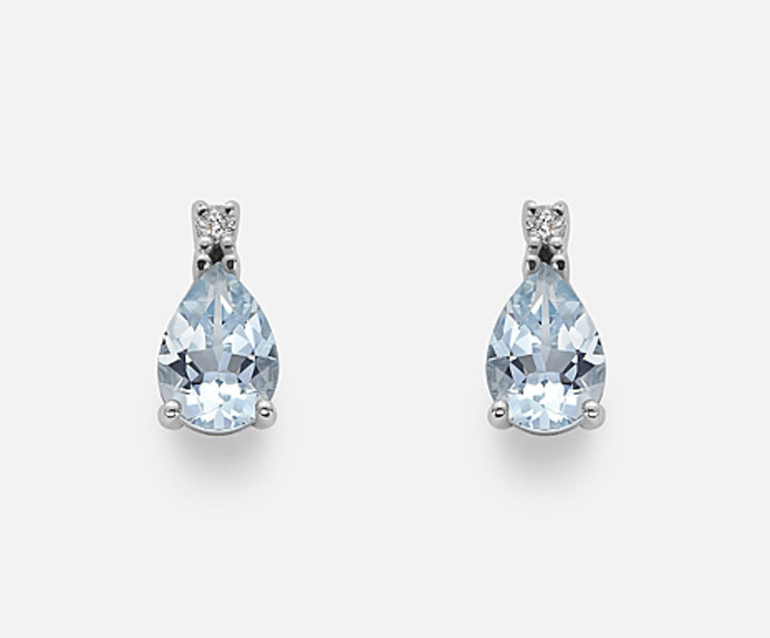 Nihama or 18k aquamarine drop 7x5 ct.0.86 diam. 0.02 ct NO5027O4AM