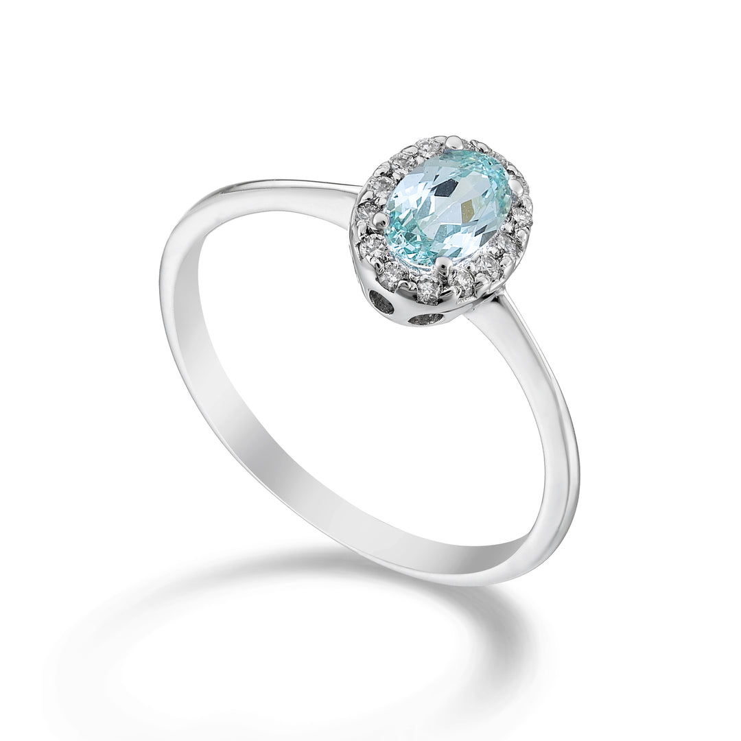Mikiko an 18k paraiba tourmaline oval 6x4 ct.0.70 dia ct.0.09 MA5115O4PAR