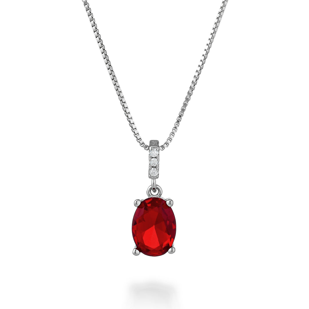 Nihama cl ag925 gem swarovski white and red ND7573A4RED00