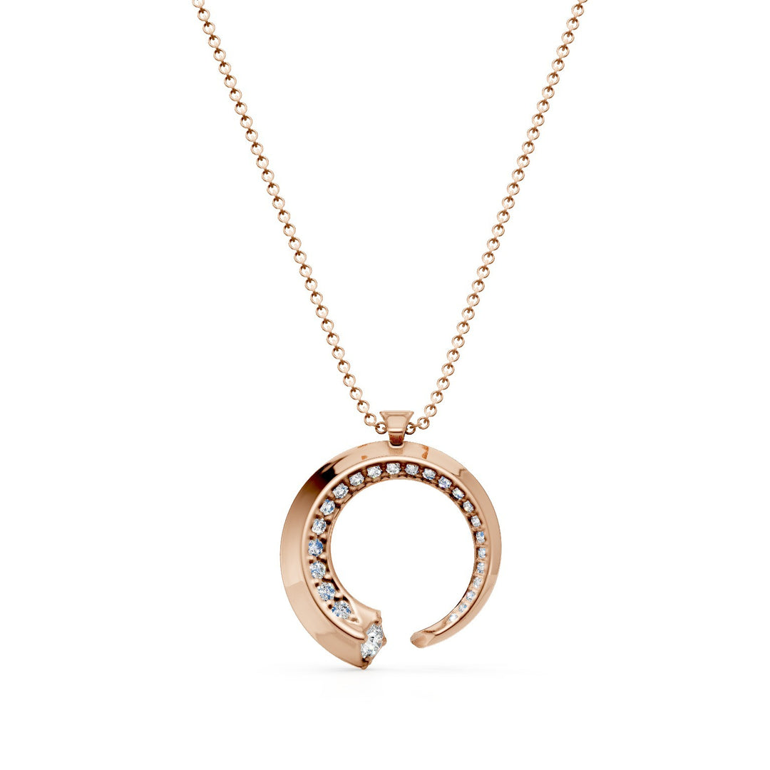 Golay central rose gold spiral pendant 0.09ct PF050RDI-24171110022