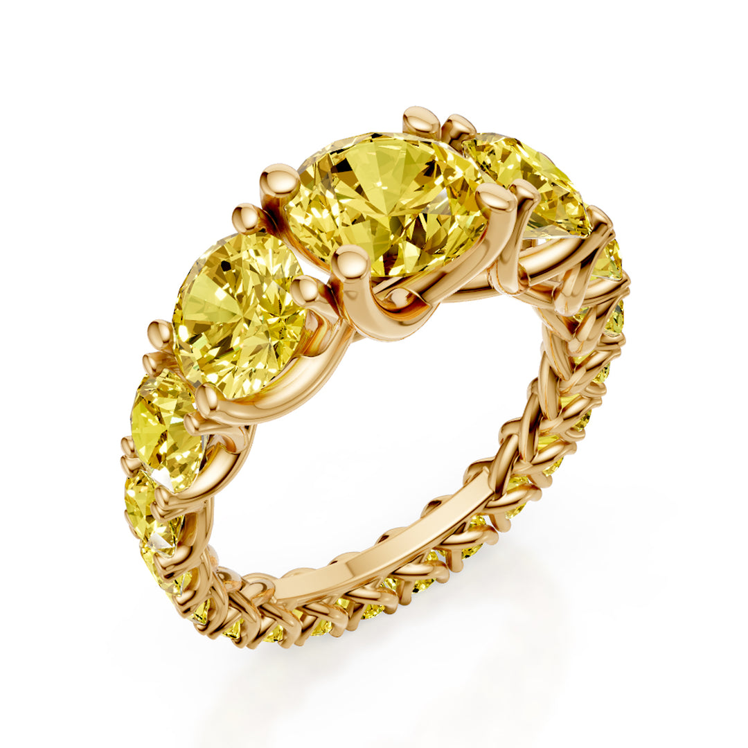 Golay grace scalar gyrodito ring with yellow sapphires ABIC1498GZG-13011000004