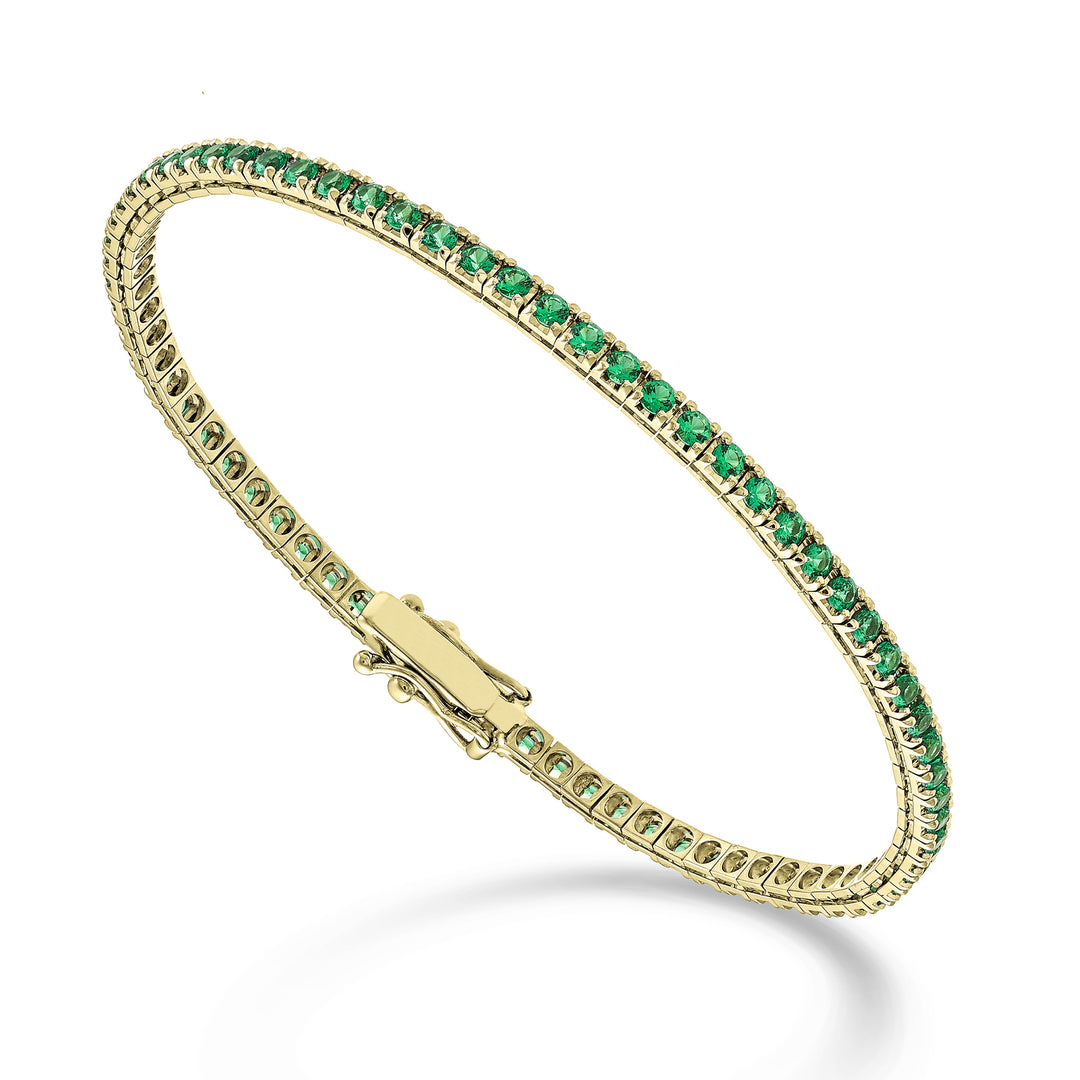 Nihama br tennis 18k emeralds ct. 1.70 cm.17.5 yellow gold-80 settings NBTQ220SMRO1