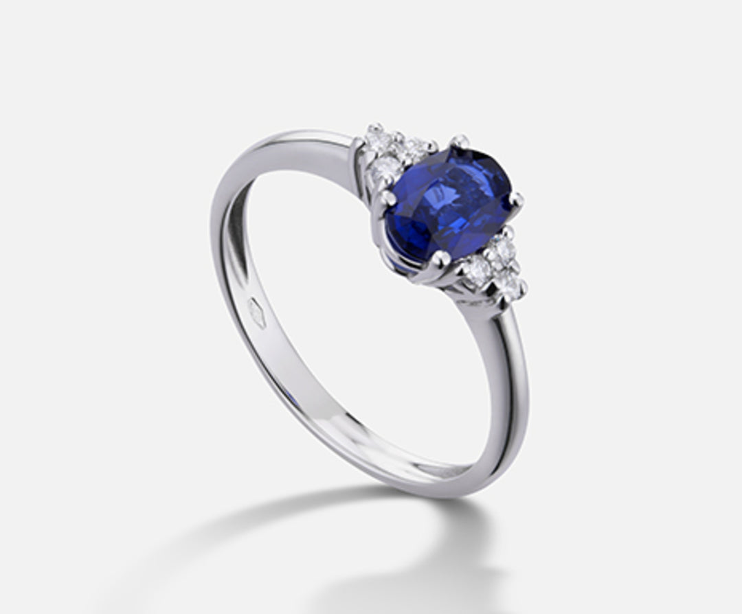 Nihama an 18k sapphire no. oval 7x5 ct.1.05 dia ct.0.09 NA5112O4ZFN105