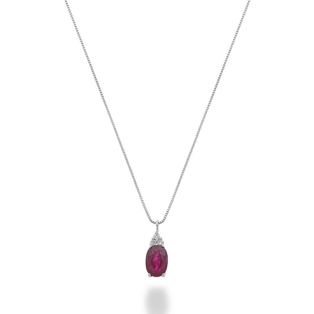 Nihama cl 18k oval ruby 6x4 with diamond ND5188O4RBC