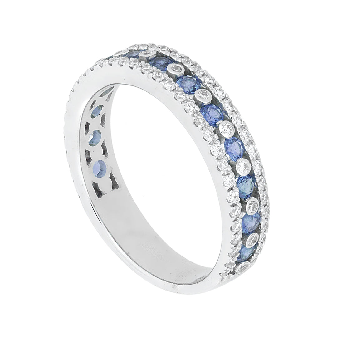 Golay half round track band ring diamonds and sapphire AFMG001WDIZB-16097110032
