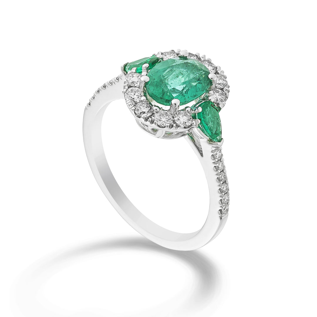 Golay oval emerald ring 8x6-drops 5x3 and cont. ACLC463DSM8653B-24193110035