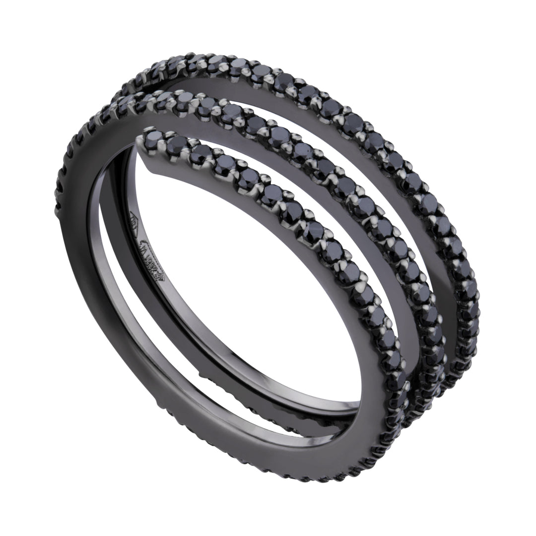Nihama an 18k girodito 3 row diam black ct. 0.85 NAET071BK1O8