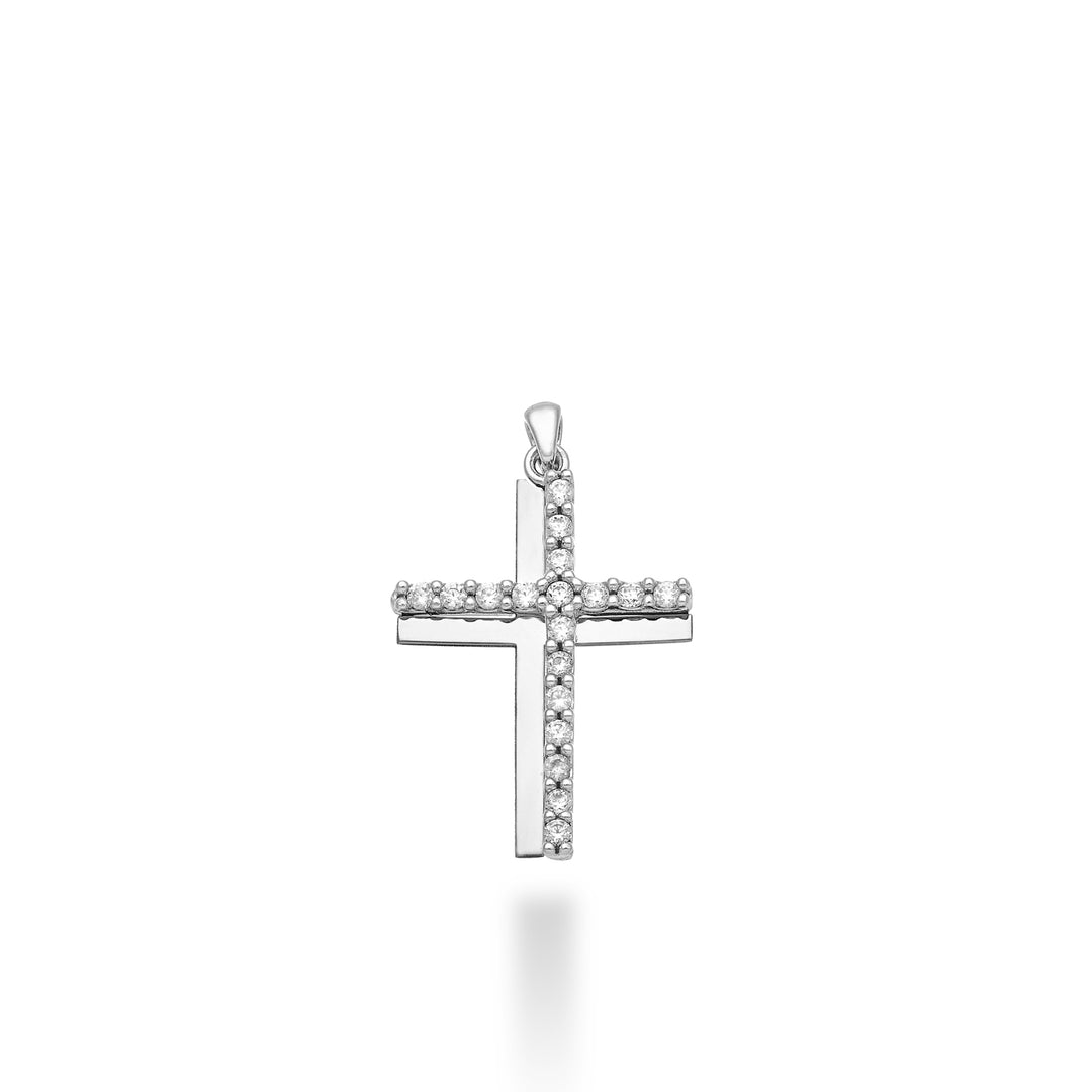 Nihama pe 18k 0.17 ct white gold cross 1.8 cm NP5015O4BR017