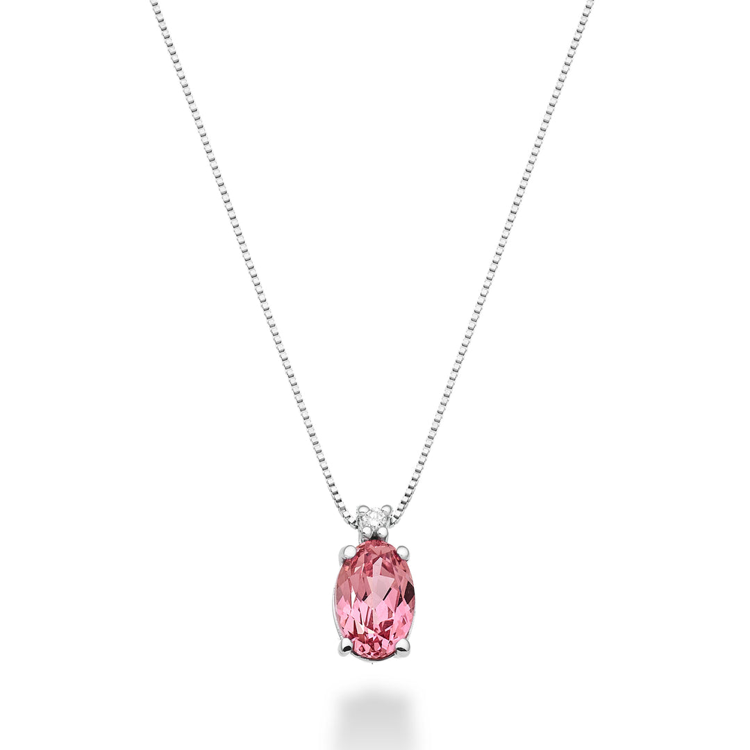Mikiko cl 18k oval pink sapphire 7x5 ct.0.80 diam. ct.0,015 MD5035O4ZFRP