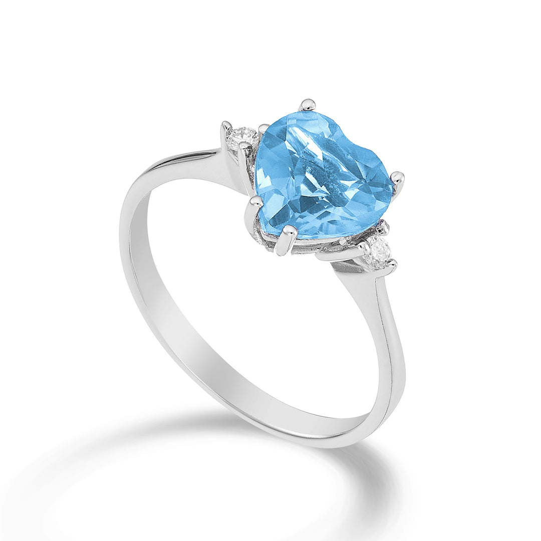 Nihama an 18k blue topaz heart 8x8 ct.2.30 diam. 0.05 ct NACL198DITPAZ88O4