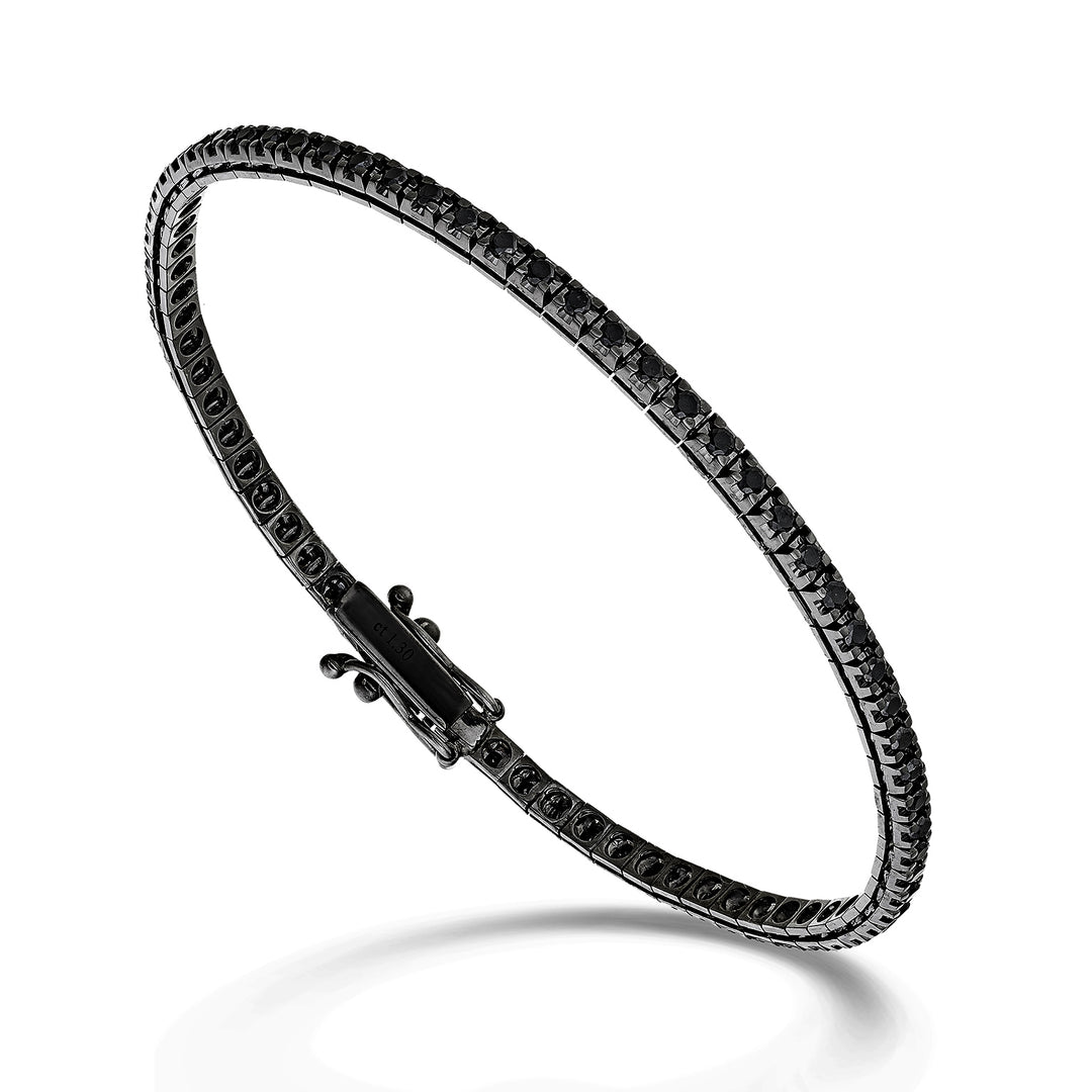 World Diamond Group pyramid cast tennis bracelet mm 270 17.5cm black BTQ069BK150-23011110014